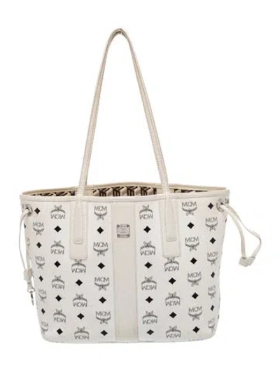 Pre-owned Mcm Visetos Tote In White