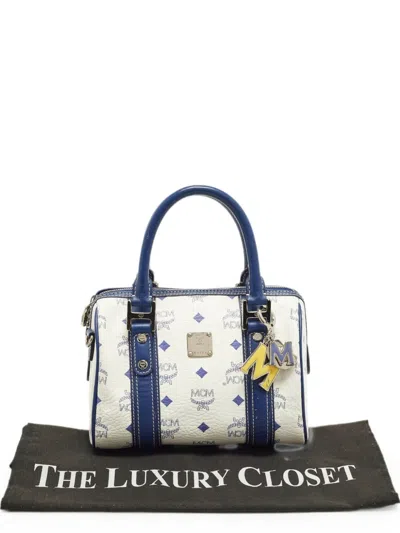 Mcm Visetos Travel Bag In White
