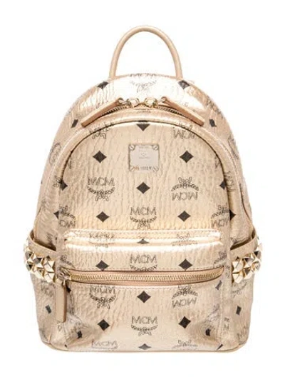 Pre-owned Mcm Visetos Visetos Patterned Backpack In Brown