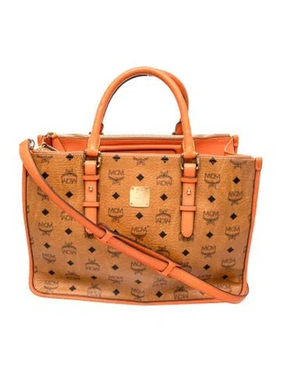 Pre-owned Mcm Visetos Visetos Tote Bag In Brown