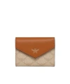 Mcm Printed Canvas Wallet In Brown