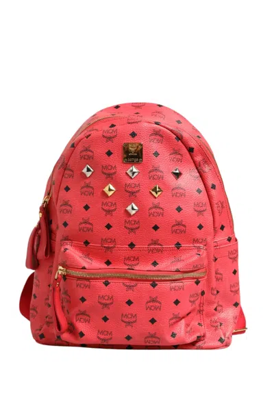 Pre-owned Mcm Visetos Women's Backpack () In Pink