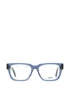 Mcm Visetos-monogram Rectangular-frame Glasses In Blue