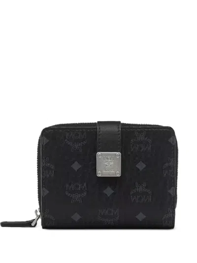 Mcm Visetos-print Logo-plaque Wallet