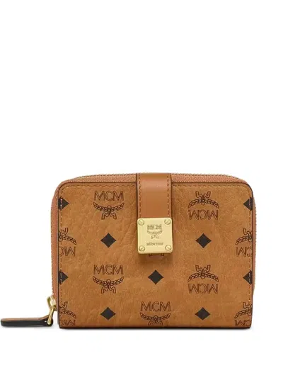 Mcm Visetos-print Logo-plaque Wallet