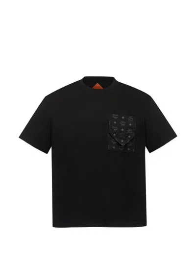 Mcm Visetos-print Pocket T-shirt In Black