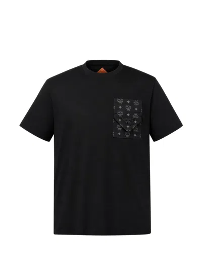 Mcm Visetos-print Pocket T-shirt In Black