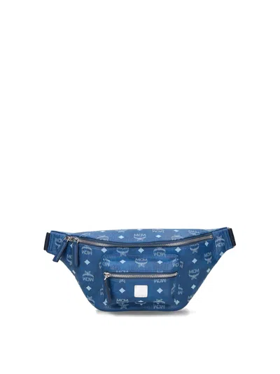 Mcm Belt Bags With Adjustable Strap And Front Pocket In Blue