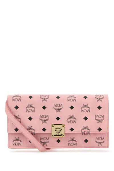 Mcm Aren Crossbody Wallet In Visetos In Pink