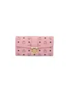 Mcm Gold-tone Hardware Wallets With Timeless Style In Pink