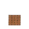 Mcm Printed Half-fold Wallet In Brown