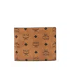 Mcm Printed Half-fold Wallet In Brown
