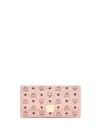 Mcm Multicolor Fabric Wallet In Pink