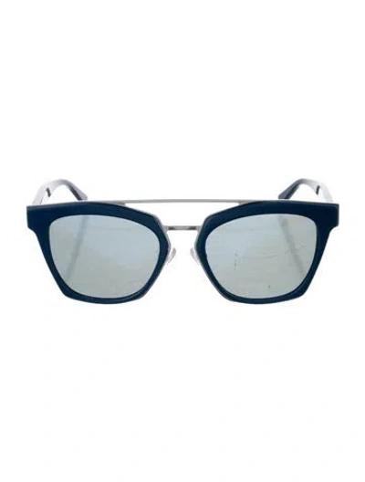 Pre-owned Mcm Wayfarer Mirrored Sunglasses In Blue