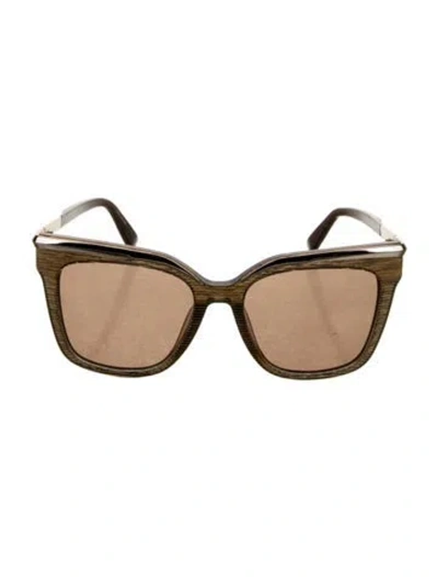 Pre-owned Mcm Wayfarer Tinted Sunglasses In Gold
