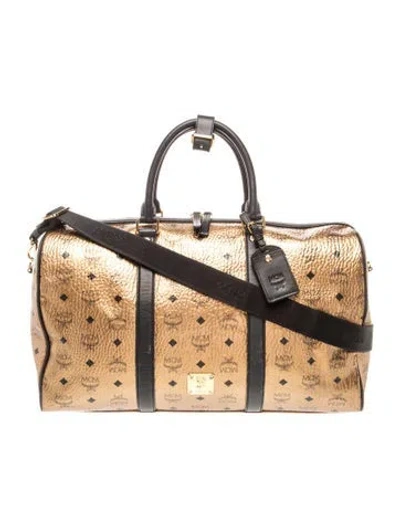 Pre-owned Mcm Weekender Bag In Gold