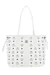 Mcm White Canvas Reversible Liz Shopping Bag In Wt