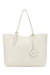 Mcm White Leather Large Himmel Shopping Bag In Wg