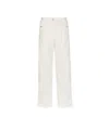 Mcm Wide-leg Bouclé Pants With Contrast Black Trim In Neutral