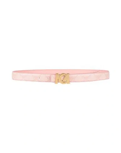 Mcm Woman Belt Pink Size 32 Leather