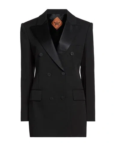 Mcm Woman Blazer Black Size 6 Wool