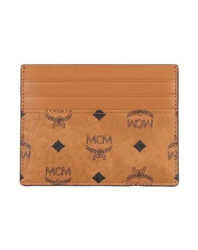 Mcm Woman Cardholder Tan Size - Leather In Brown