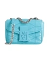 Mcm Woman Cross-body Bag Azure Size - Leather In Blue