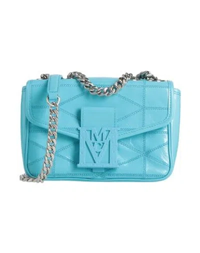 Mcm Woman Cross-body Bag Azure Size - Leather In Blue