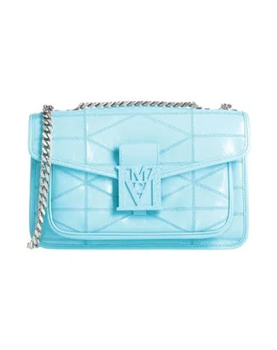 Mcm Woman Cross-body Bag Azure Size - Leather In Blue