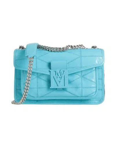 Mcm Woman Cross-body Bag Azure Size - Leather In Blue