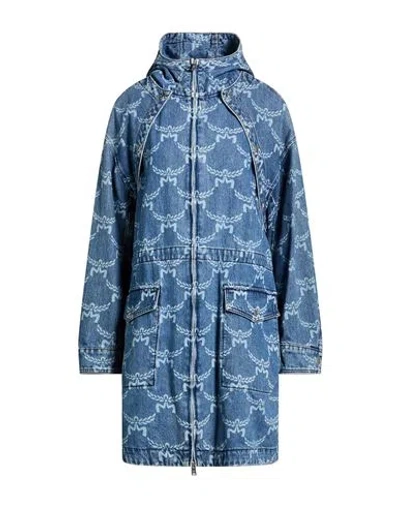 Mcm Woman Denim Outerwear Blue Size S Cotton