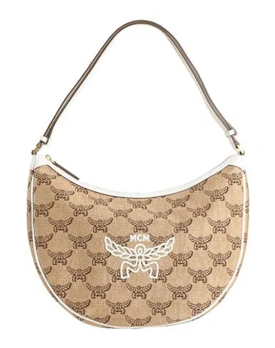 Mcm Woman Handbag Camel Size - Textile Fibers In Sand