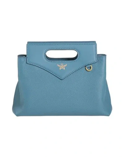 Mcm Woman Handbag Light Blue Size - Leather