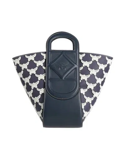 Mcm Woman Handbag Navy Size - Textile Fibers In Blue