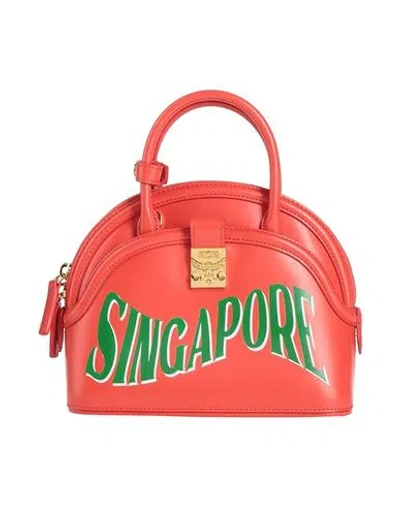 Mcm Woman Handbag Tomato Red Size - Leather