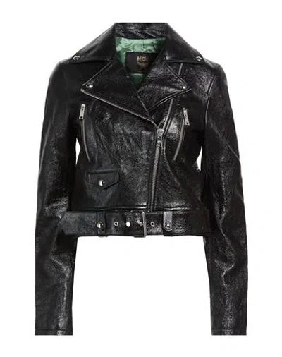Mcm Woman Jacket Black Size L Lambskin
