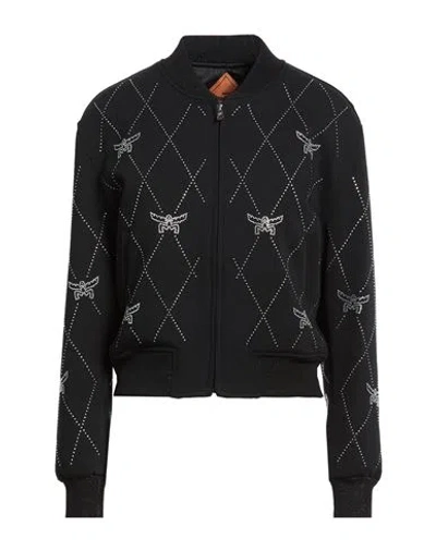 Mcm Woman Jacket Black Size S Polyester, Cotton, Elastane