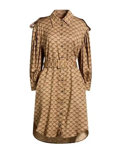 Mcm Woman Midi Dress Khaki Size 4 Lyocell In Sand