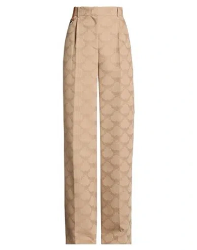 Mcm Woman Pants Camel Size 6 Wool, Polyester In Sand