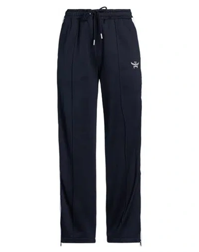 Mcm Woman Pants Midnight Blue Size M Polyester, Cotton