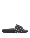 Mcm Woman Sandals Black Size 8 Rubber