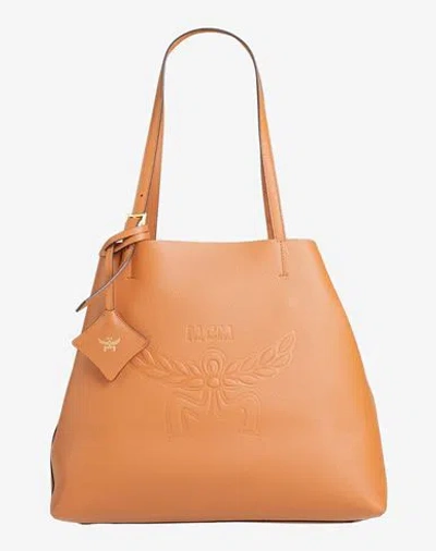 Mcm Woman Shoulder Bag Tan Size - Leather In Orange