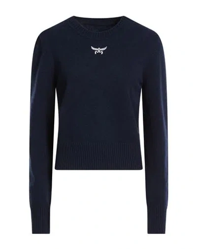 Mcm Woman Sweater Midnight Blue Size M Wool, Cashmere