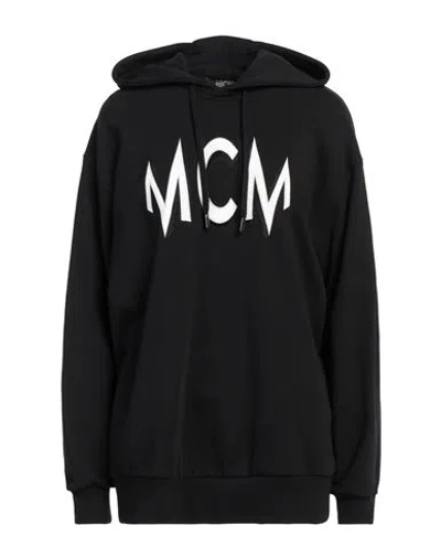 Mcm Woman Sweatshirt Black Size M Cotton, Elastane
