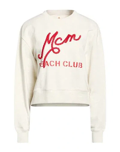 Mcm Woman Sweatshirt Ivory Size S Cotton In White