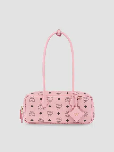 Mcm Women's Aren Small E/w Shoulder Bag In Pink
