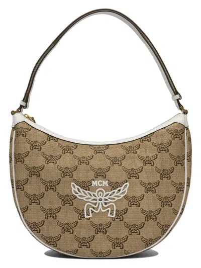 Mcm Women's Ascending Moon Shoulder Bag In Beige