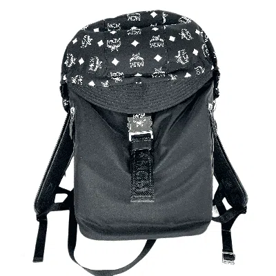 Mcm Women's Black Nylon Luft Hoodie Backpack With Detachable Hood