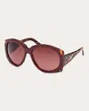 Mcm 61mm Gradient Round Sunglasses In Bordeaux/gradient Brown