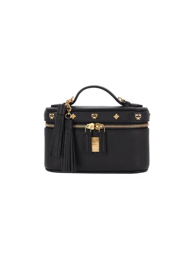 Mcm Women's Calf Leather Mini Handbag In Black